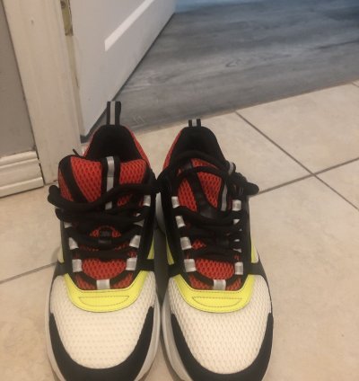 Dior B22 Trainers Black White Neon