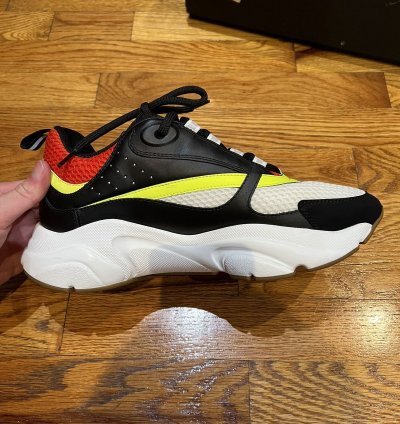 Dior B22 Trainers Black White Neon