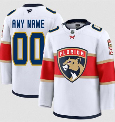 Mens Custom Florida Panthers Jersey Name Number 2025 Away White