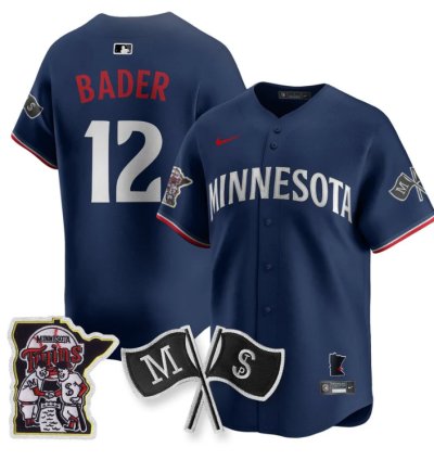 Harrison Bader Jersey 12 Minnesota Twins Alternate Limited Stitched Navy