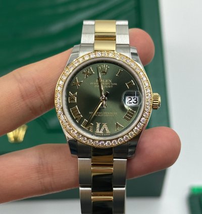Rolex Datejust 31 Green Roman Oys