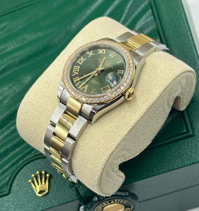 Rolex Datejust 31 Green Roman Oys