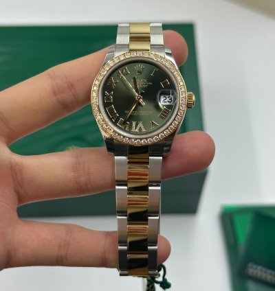 Rolex Datejust 31 Green Roman Oys