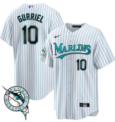 Yuli Gurriel Jersey 10 Miami Marlins Throwback Cool Base All Stitched