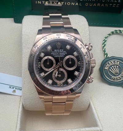 Rolex Daytona 116505 Rose Gold Black Diamond Dial New 2022