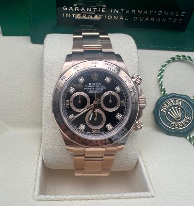 Rolex Daytona 116505 Rose Gold Black Diamond Dial New 2022
