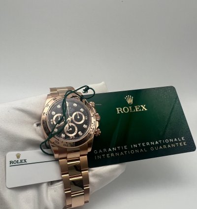 Rolex Daytona 116505 Rose Gold Black Diamond Dial New 2022