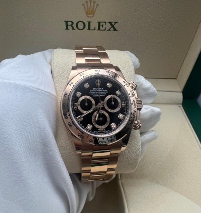 Rolex Daytona 116505 Rose Gold Black Diamond Dial New 2022