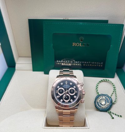 Rolex Daytona 116505 Rose Gold Black Diamond Dial New 2022