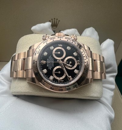 Rolex Daytona 116505 Rose Gold Black Diamond Dial New 2022
