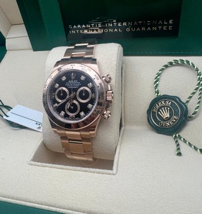 Rolex Daytona 116505 Rose Gold Black Diamond Dial New 2022