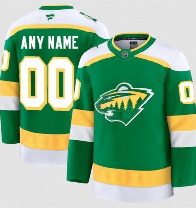 Mens Custom Minnesota Wild Jersey Name Number 2025 Alternate Green