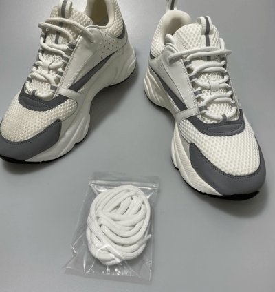 Dior B22 White Silver Sneakers Men Eu 43 Us 10