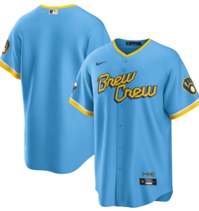 Milwaukee Brewers City Connect Team Men Jersey - Powder Blue