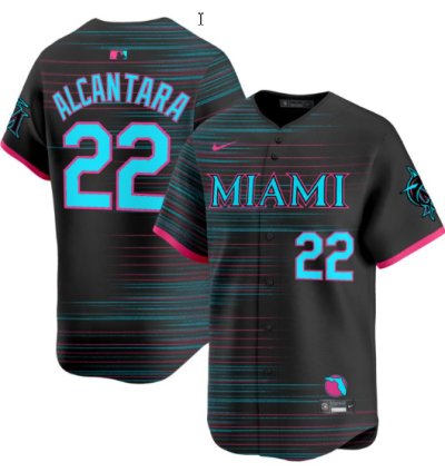 Sandy Alcantara Jersey 22 Miami Marlins 2025 City Connect Vapor Premier Limited Stitched