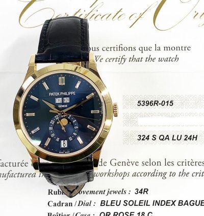 Patek Philippe Annual Calendar Complications Blue Diamond Dial 5396r-015