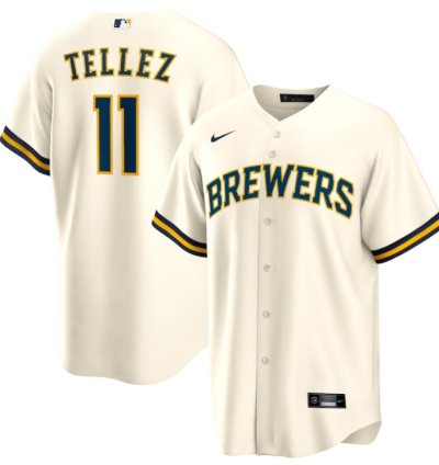 Rowdy Tellez 11 Milwaukee Brewers Men Jersey - White