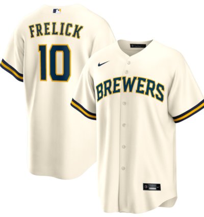 Sal Frelick 10 Milwaukee Brewers Home Men Jersey - Cream