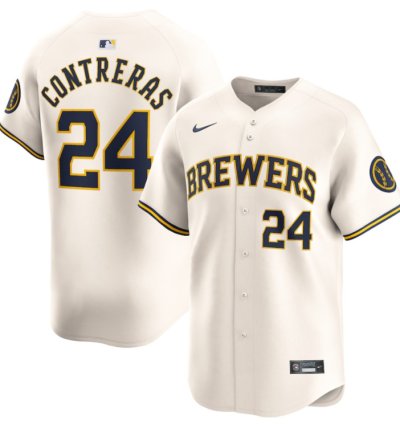 William Contreras 24 Milwaukee Brewers Home Limited Player Men Jersey - Cream
