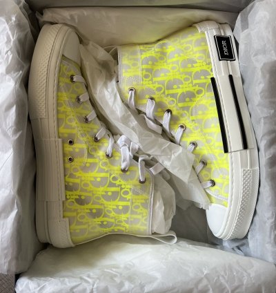 Dior B23 High Dior Oblique - White Yellow