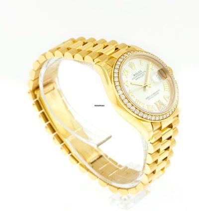 Rolex Datejust 31 Lady-datejust 31mm 18k Yellow Gold Silver Dial Roman Numerals Diamond Bezel 278288