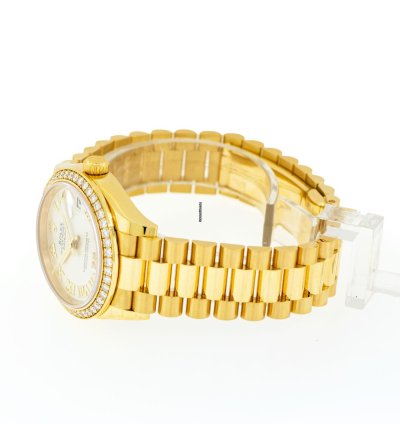 Rolex Datejust 31 Lady-datejust 31mm 18k Yellow Gold Silver Dial Roman Numerals Diamond Bezel 278288
