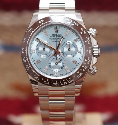 Rolex Daytona 116506 Platinum Baguette Dial Blue Ice New 2023