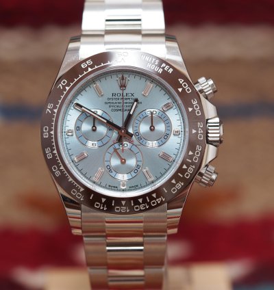 Rolex Daytona 116506 Platinum Baguette Dial Blue Ice New 2023