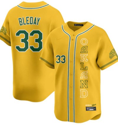 Jj Bleday Jersey 33 Oakland Athletics City Connect Concept Stitched Yellow