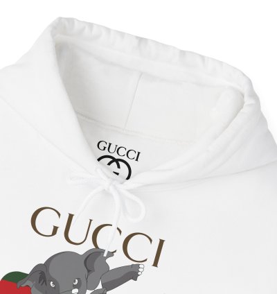 Gucci Elephant White Hoodie - Size Usa