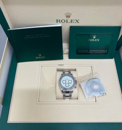 Rolex Daytona 116506 Platinum Oyster Bracelet Ice Blue Dial New 2023