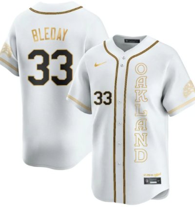 Jj Bleday Jersey 33 Oakland Athletics City Connect Concept Stitched White Gold