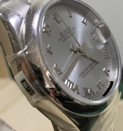 Rolex Datejust 31 New 2022 Full Stickers Datejust 31 Platinum Silver Roman Dial President Bracelet 178246