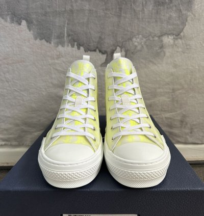 Dior B23 High Top Neon Yellow Sneakers Brand New