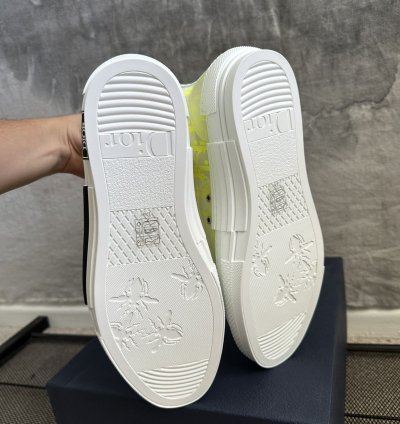 Dior B23 High Top Neon Yellow Sneakers Brand New