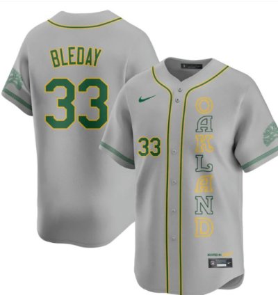 Jj Bleday Jersey 33 Oakland Athletics City Connect Concept Stitched Gray