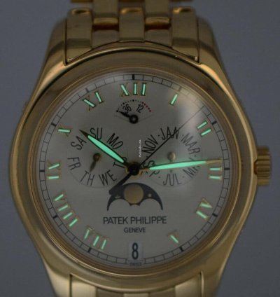 Patek Philippe Annual Calendar Moon 18k Yellow Gold Watch Papers 5036 1j