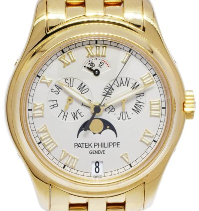 Patek Philippe Annual Calendar Moon 18k Yellow Gold Watch Papers 5036 1j