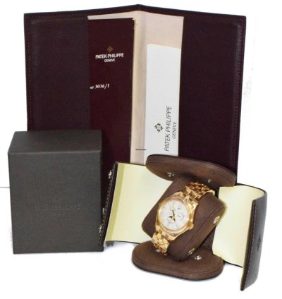 Patek Philippe Annual Calendar Moon 18k Yellow Gold Watch Papers 5036 1j