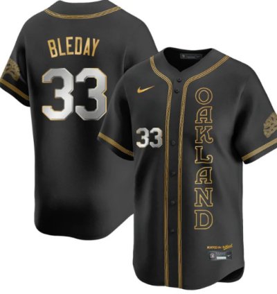Jj Bleday Jersey 33 Oakland Athletics City Connect Concept Stitched Black Gold