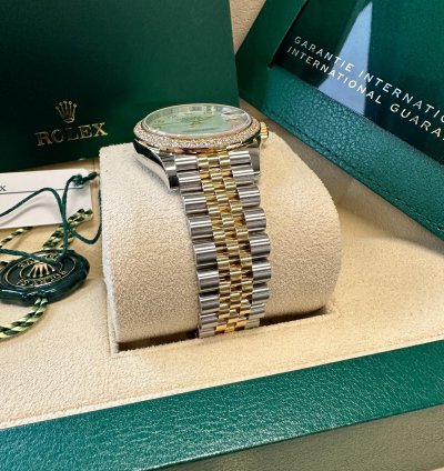 Rolex Datejust 31 New 2024 Mother Of Pearl Diamond Dial Two Tone Yellow Gold Diamond Bezel
