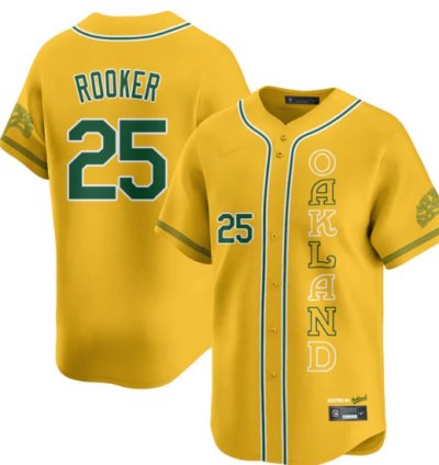 Brent Rooker Jersey 25 Oakland Athletics City Connect Concept Stitched Yellow