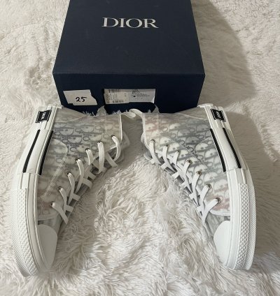 Dior B23 High Top Sneakers In Multicolor Dior Oblique