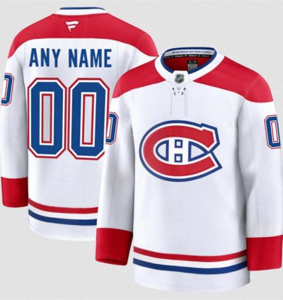 Mens Custom Montreal Canadiens Jersey Name Number 2025 Away White