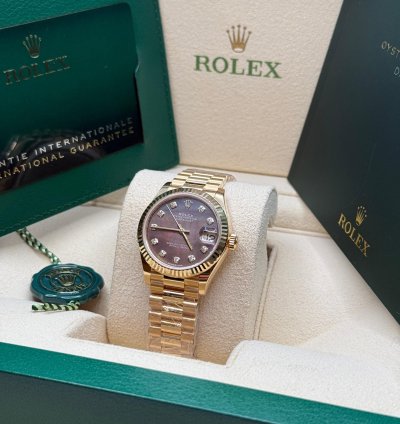 Rolex Datejust 31 New 2024 Tahitian Mother Of Pearl Diamond Dial Yellow Gold President