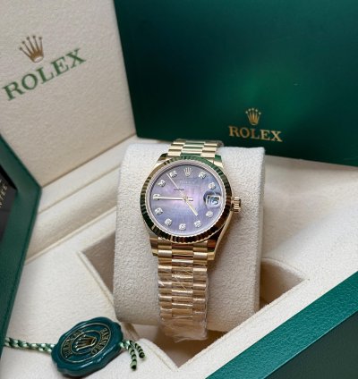 Rolex Datejust 31 New 2024 Tahitian Mother Of Pearl Diamond Dial Yellow Gold President