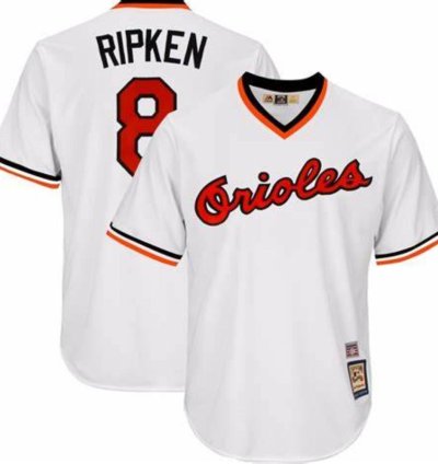 Baltimore Orioles Cal Ripken Jr White Throwback Pullover Jersey