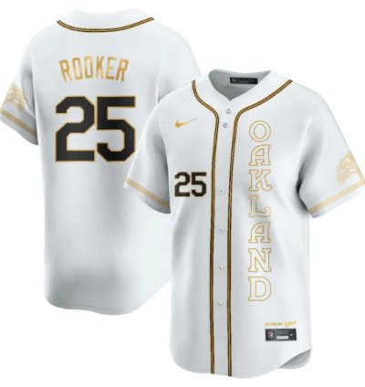 Brent Rooker Jersey 25 Oakland Athletics City Connect Concept Stitched White Gold