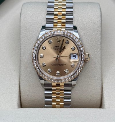 Rolex Datejust 31 New 2025 Champagne Diamond Dial Two Tone Diamond Jubilee Bracelet