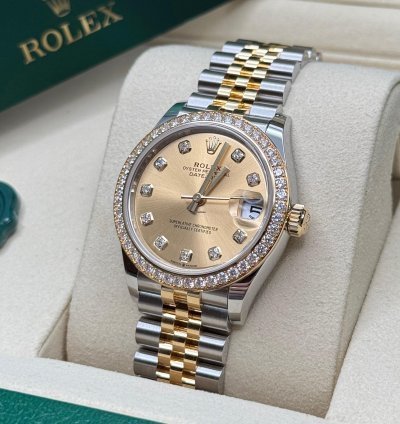Rolex Datejust 31 New 2025 Champagne Diamond Dial Two Tone Diamond Jubilee Bracelet